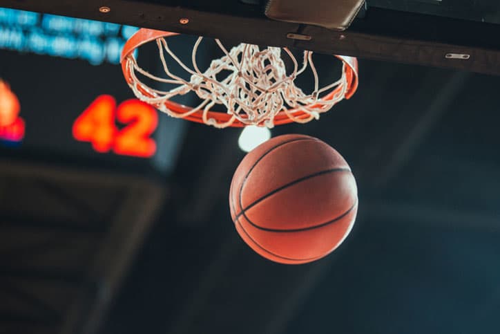 Basketball Going Through Net